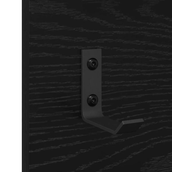 Стенен закачалка за палта с рафт Черния дъб 90 x 10 x 50 см