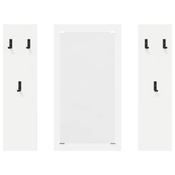 Стенен закачалка за палта Бяло 96 x 1,5 x 90 см Инженерно дърво