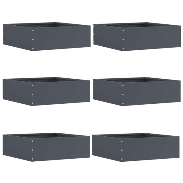 Ограда за трева 6 pcs Антрацит 40 x 40 x 13 cm Стомана