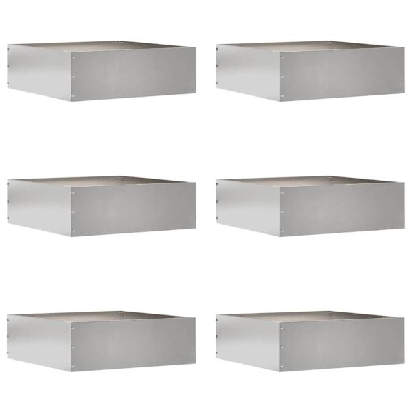 Ограда за трева 6 pcs Сребрист 40 x 40 x 13 cm