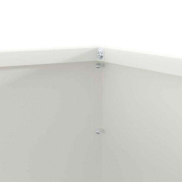 Ограда за трева 6 pcs Бяло 50 x 50 x 13 см Стомана