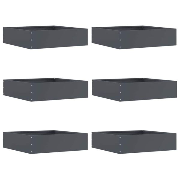 Ограда за трева 6 pcs Антрацит 50 x 50 x 13 см Стомана