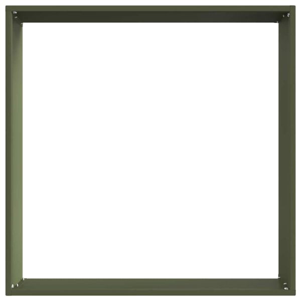 Ограда за трева 6 pcs Маслинено зелено 50 x 50 x 13 см Стомана