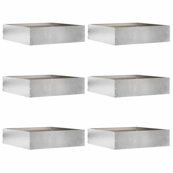 Ограда за трева 6 pcs Сребрист 50 x 50 x 13 см