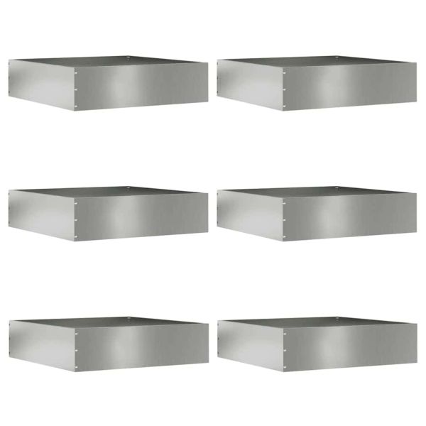 Ограда за трева 6 pcs Сребрист 50 x 50 x 13 см