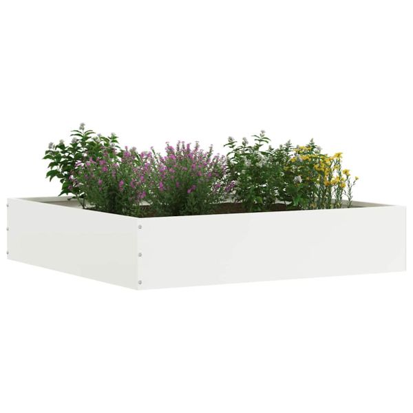 Ограда за трева 6 pcs Бяло 60 x 60 x 13 см Стомана