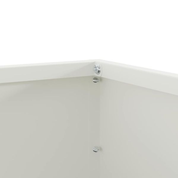 Ограда за трева 6 pcs Бяло 60 x 60 x 13 см Стомана
