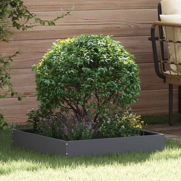 Ограда за трева 6 pcs Антрацит 60 x 60 x 13 см Стомана