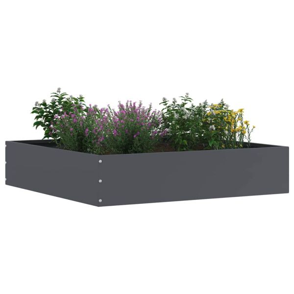 Ограда за трева 6 pcs Антрацит 60 x 60 x 13 см Стомана