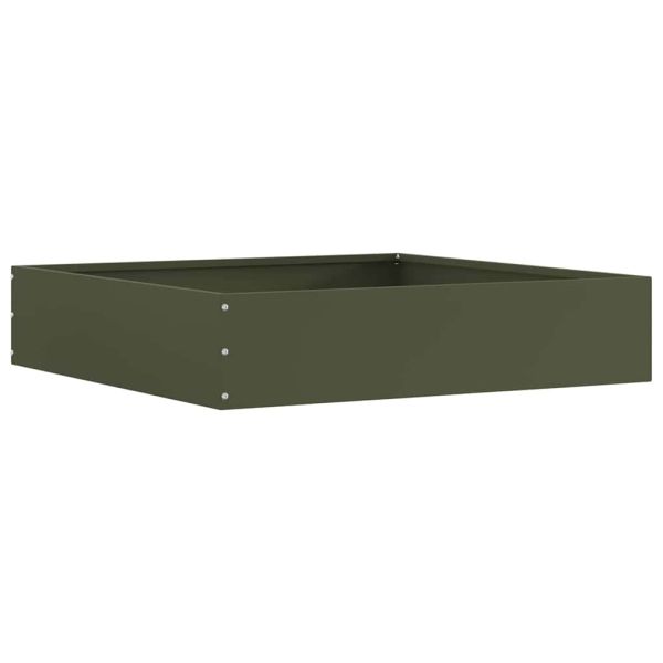 Ограда за трева 6 pcs Маслинено зелено 60 x 60 x 13 см Стомана