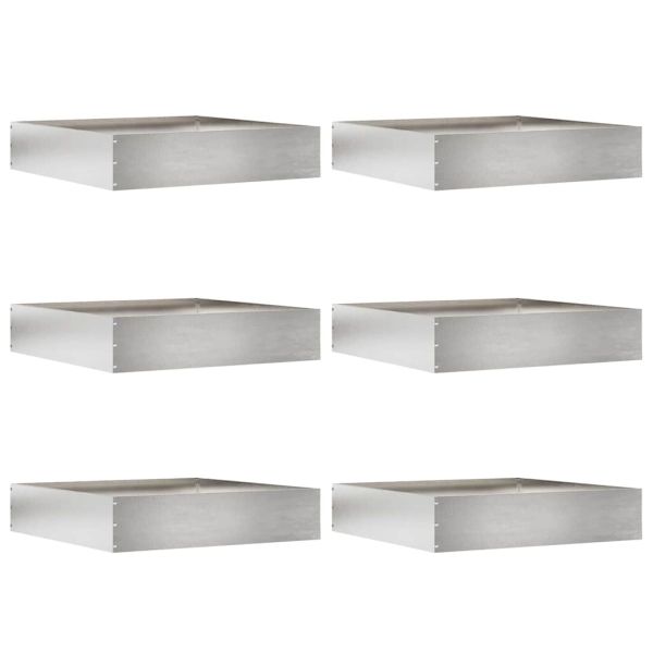 Ограда за трева 6 pcs Сребрист 60 x 60 x 13 см