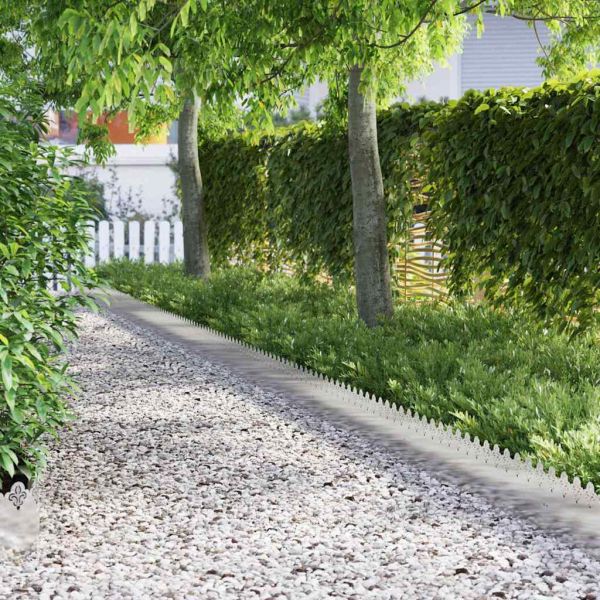 Ограничители за тревни площи 10 pcs Сребрист 103 x 0,05 x 22 см