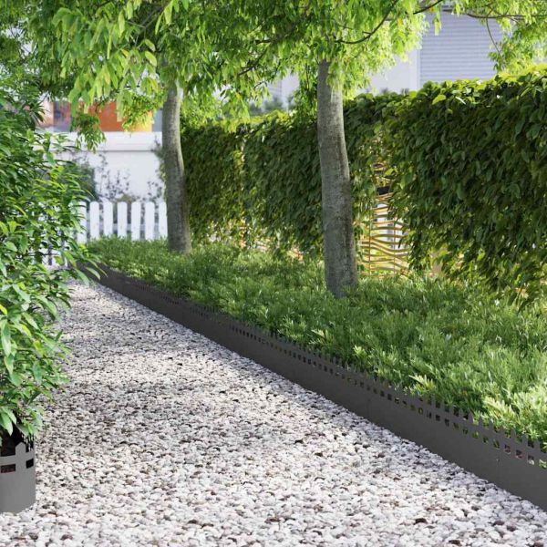 Ограничители за тревни площи 20 pcs Черно 103 x 0,05 x 22 см