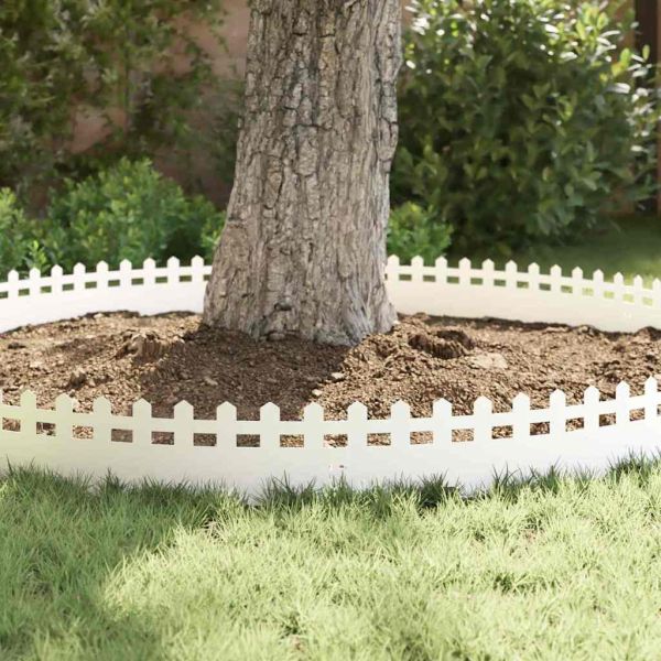 Ограничители за тревни площи 20 pcs Бяло 103 x 0,05 x 22 см