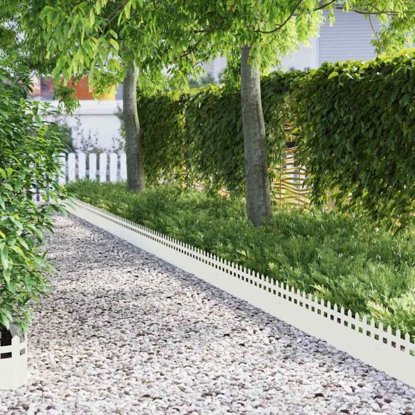 Ограничители за тревни площи 30 pcs Бяло 103 x 0,05 x 22 см