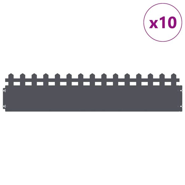 Ограничители за тревни площи 10 pcs Антрацит 103 x 0,05 x 22 см