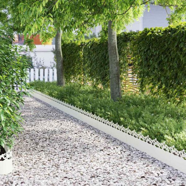 Ограничители за тревни площи 30 pcs Бяло 103 x 0,05 x 22 см