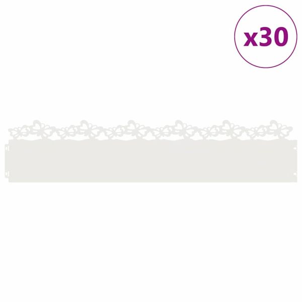 Ограничители за тревни площи 30 pcs Бяло 103 x 0,05 x 22 см