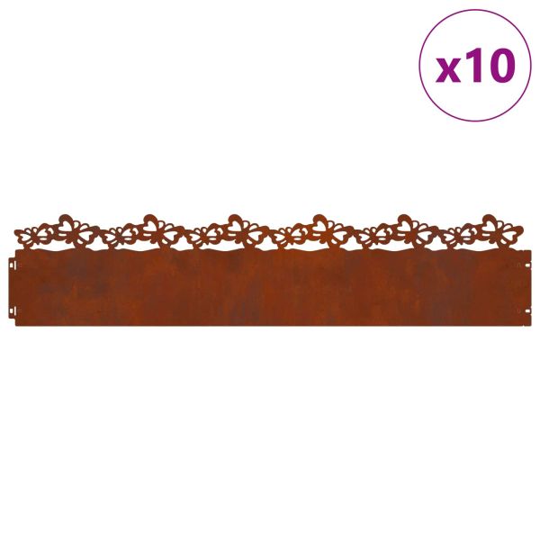 Ограничители за тревни площи 10 pcs Ръждясало