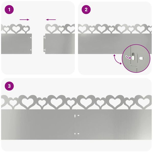 Ограничители за тревни площи 10 pcs Сребрист 103 x 0,05 x 22 см