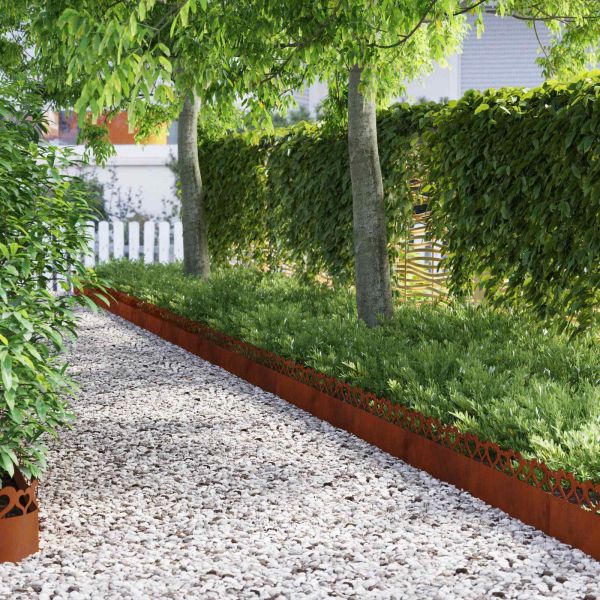 Ограничители за тревни площи 20 pcs Ръждясало