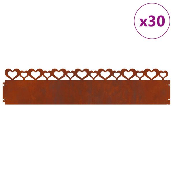 Ограничители за тревни площи 30 pcs Ръждясало