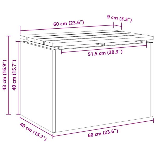 Градинска пейка 1-Брой места 60 x 40 x 43 см Стомана Антрацит