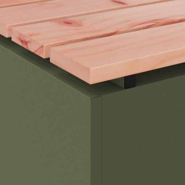 Градинска пейка Маслиненозелен 60 x 40 x 43 см Стомана