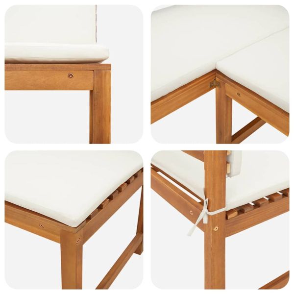 Комплект градинска пейка 3 pcs Кафяво Солидно акациево дърво