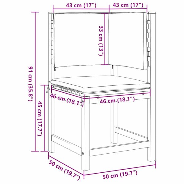 Комплект градинска пейка 3 pcs Кафяво Солидно акациево дърво