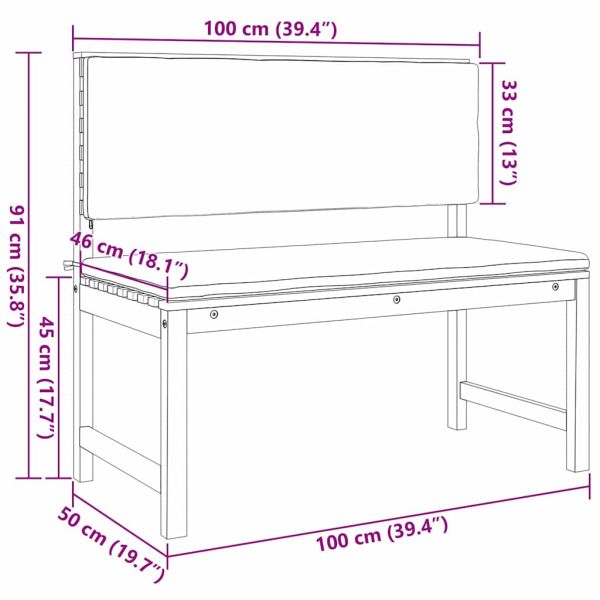 Комплект градинска пейка 3 pcs Кафяво Солидно акациево дърво