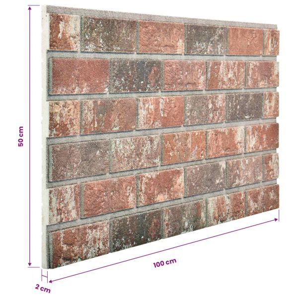 Стенни панели 10 pcs Тъмен кафяв и сив 100 x 50 cm EPS пяна