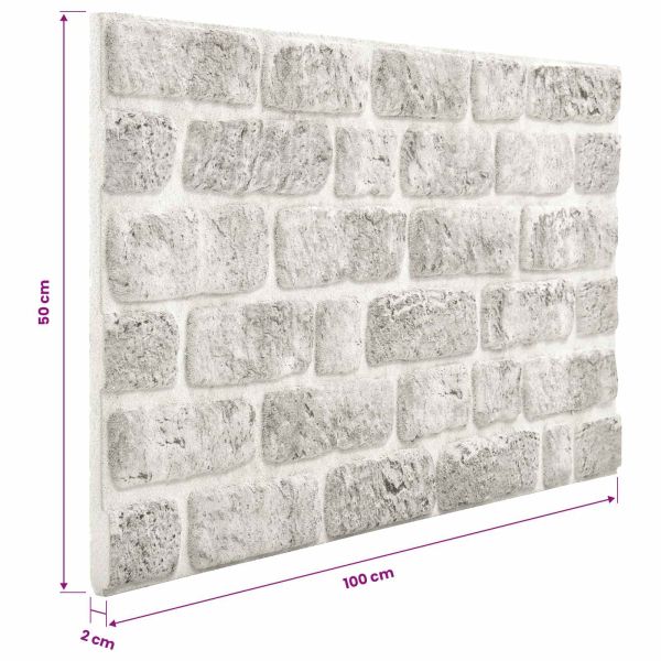 Стенни панели 10 pcs Светлосиво 100 x 50 cm EPS пяна