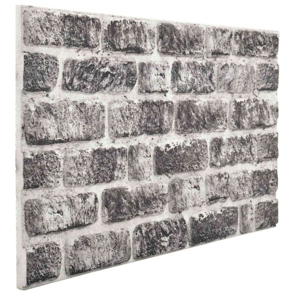 Стенни панели 10 pcs Тъмен сив и бял 100 x 50 cm EPS пяна