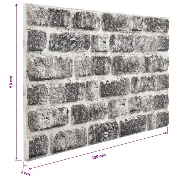 Стенни панели 10 pcs Тъмен сив и бял 100 x 50 cm EPS пяна