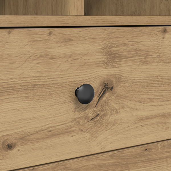 Бюро с чекмедже с рафт със съхранение 2 pcs Дъб