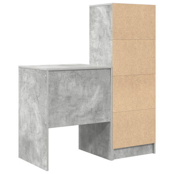 Бюро с чекмедже с рафт със съхранение 2 pcs Циментено сиво