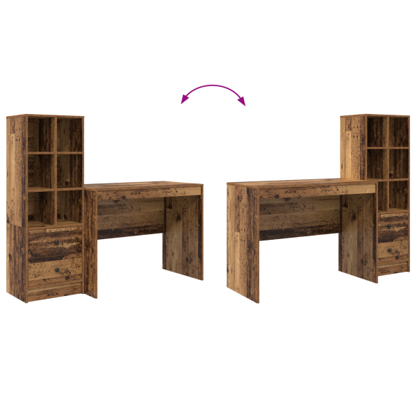 Бюро с чекмедже 2 pcs Старо дърво