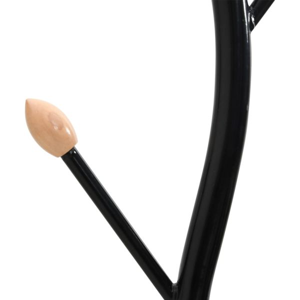 Закачалка за връхни дрехи черна 177 см прахово боядисано желязо