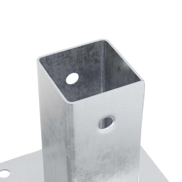 Основи за стълбове квадрат 4 бр 61x61 мм поцинкована стомана