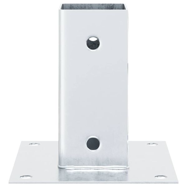 Основи за стълбове квадрат 12 бр 61x61 мм поцинкована стомана