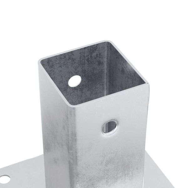 Основи за стълбове квадрат 12 бр 61x61 мм поцинкована стомана