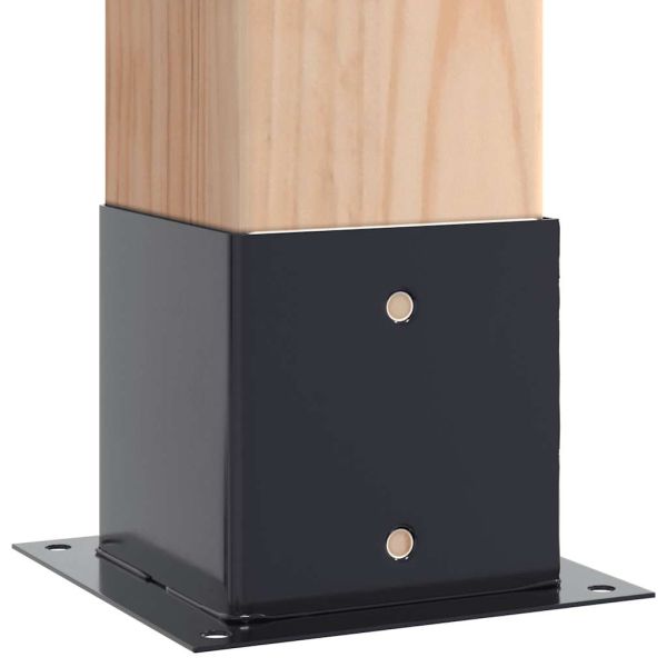 Основи за стълбове квадрат 4 бр прахово боядисана стомана