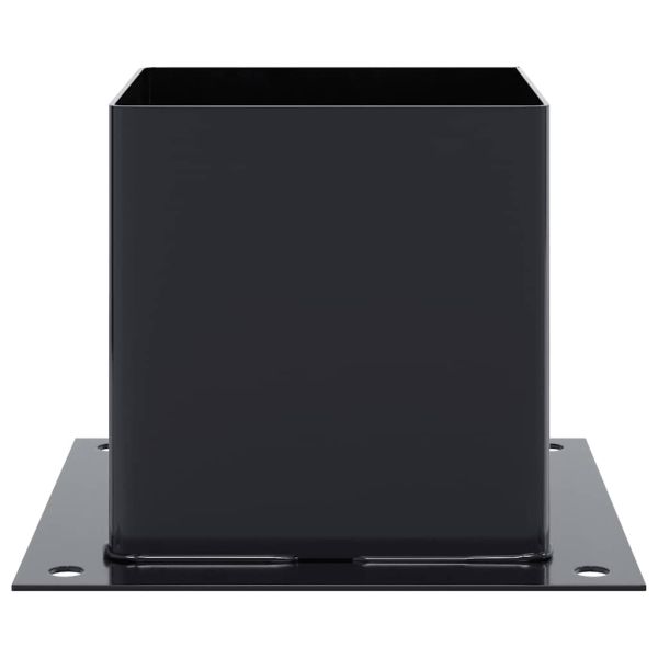 Основи за стълбове квадрат 4 бр прахово боядисана стомана