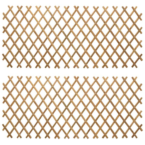 Разширяема решетъчна ограда 2 pcs Светло кафяво 100 x 105 см