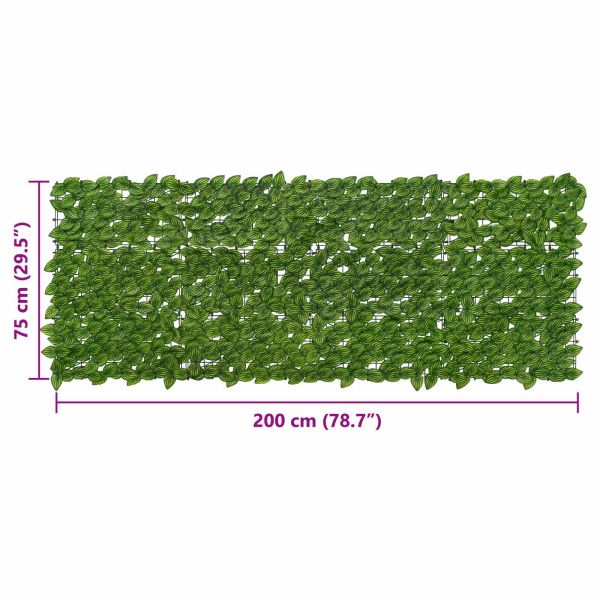 Завеса за балкон с листа Зелен и жълт 200 x 75 cm
