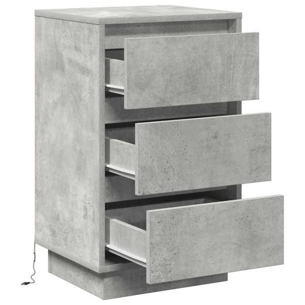 Нощен шкаф Циментено сиво 39 x 34,5 x 65 см Инженерно дърво