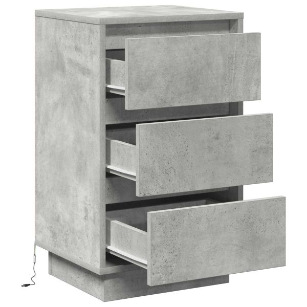 Нощен шкаф Циментено сиво 39 x 34,5 x 65 см Инженерно дърво