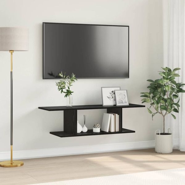 Комплект ТВ шкаф Черно 103 x 30 x 26,5 см Инженерно дърво
