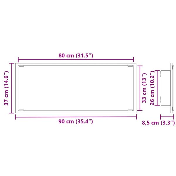 Огледало Старо дърво 90 x 8,5 x 37 см Инженерно дърво